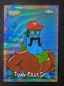 Pantalones cuadrados cromados Topps 2025 Bob Esponja 25th Tony Fast SR. Refractor de onda #/175 - Imagen 1 de 5