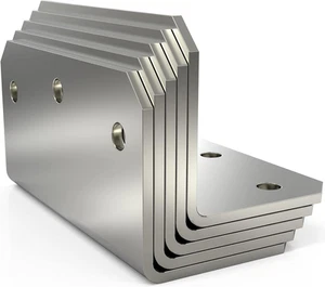 4 Inch L Brackets Corner Braces for Wood L Right Angle Bracket, 4" X 2" X 2" Met - Picture 1 of 12