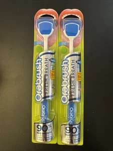(2) Dentek Orabrush Fresh Breath Zungenreiniger bekämpft Mundgeruch blau - Bild 1 von 2