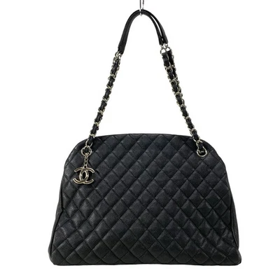 Auth CHANEL Mademoiselle Bowling Bag - Black Calfskin Shoulder Bag - Image 1 of 4