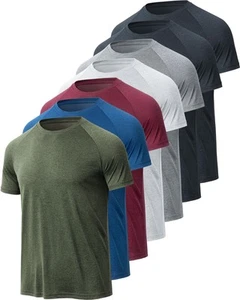 Workout Shirts for Men, Moisture Wicking Quick Dry Active Athletic Men's Gym ... - Picture 1 of 7