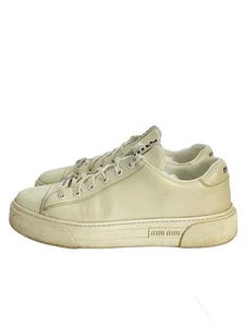 Miu Miu Low-cut Sneaker 38.5 WHT 5E165D Used - Picture 1 of 9