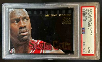 1997-98 Skybox Z-Force Michael Jordan Slam Cam #5 SC Bulls PSA 9 - Image 1 of 2