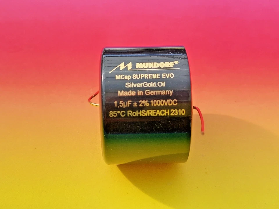MUNDORF MCAP SUPREME EVO SILVER GOLD OIL 1,5μf SESGO Condensatore di fascia alta