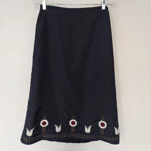 The Limited Rock Größe 4 schwarz Puffer gerade Midi bestickt  - Bild 1 von 6