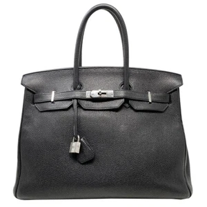Hermes Birkin 35 Tasche Togo schwarz Leder Palladium Hardware Top Griff Handtasche - Bild 1 von 12