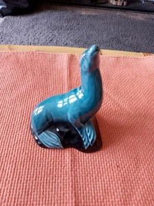 Vintage Poole Pottery Sea Lion Ornament Figure Blue Dolphin Glaze - Picture 1 of 5