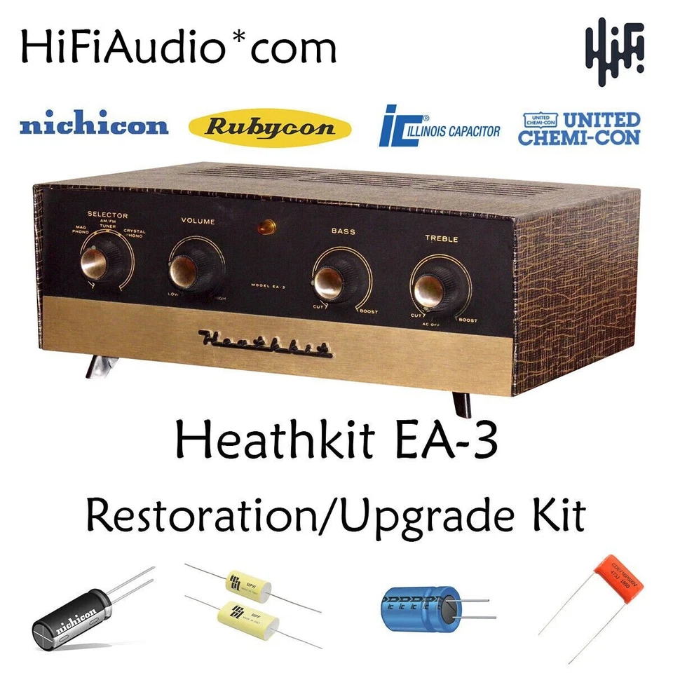 Heathkit EA-3 amp restoration kit upgrade recap capacitor rebuild repair - Image 1 of 4