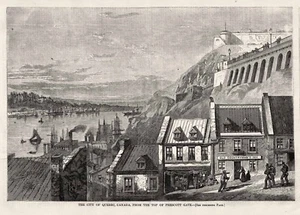 Quebec Canadá Mountain Hill Old Lower Town Prescott Gate Joseph Dion Store 1860 - Imagen 1 de 1