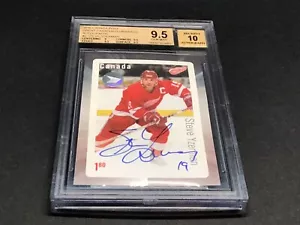 Steve Yzerman Signed 2016 Canada Post Card Beckett BGS 9.5 Gem Mint Auto 1A - Picture 1 of 9