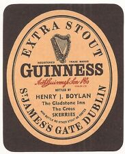 Irish Guinness Beer Bottle Label Boylan Gladstone Inn Skerries Dublin Ireland