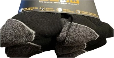 Ventilación de malla Sketchers Work Crew para hombre. Calcetines 6 Pares Talla 8-12 NEGRO CON Borde Nuevos Foto 1 de 3