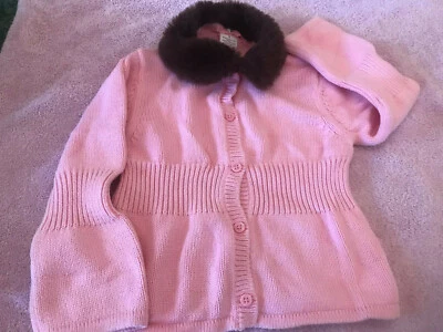 Gymboree Jirafa Club Suéter 4 Vintage Cárdigan Marrón Piel Cuello Vacaciones BTS   Foto 1 de 3