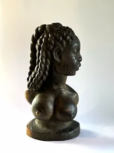 Scultura busto nudo femminile legno tropicale intaglio caraibico giamaica ducale - Foto 1 di 24