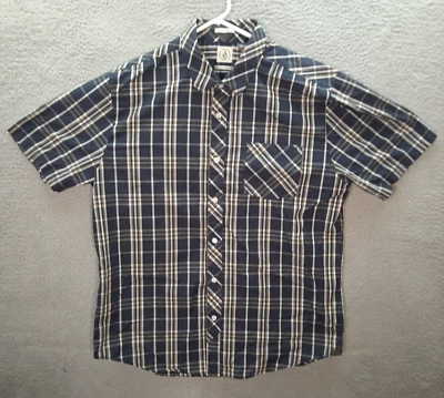 Volcom Shirt Adult Multicolor Plaid Classic Fit Surfer Skater BMX Grunge Y2K - Image 1 of 4
