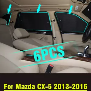 For Mazda CX-5 2013-2016 Side Window Camp Black Silver Privacy Sunshade 6PCS - Picture 1 of 5