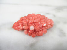 VINTAGE CHINESE CARVED NATURAL SALMON PINK CORAL FLORAL CABOCHON 7.4g 37 CARATS 