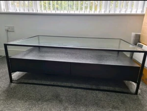 Black Coffee Table With Glass Top *COLLECTION ONLY* - Picture 1 of 6
