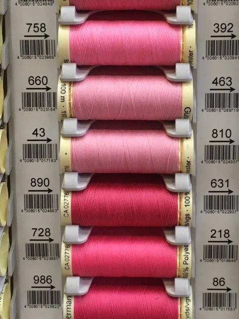 Gutermann Sew-All 100% Polyester Thread 100m reel PINKS