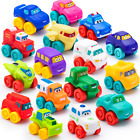 JOYIN Cartoon Cars, Soft Rubber Toy Car Set, Mini Toy Vehicles, Bath Toy Car for