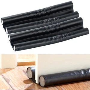 infactory 2er-Set Kunstleder-Zugluft-Stopper für Türen bis 60mm Dicke, schwarz - Bild 1 von 7