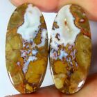 41.60Cts.100%Natural Palm Root Agate Oval Matched Pair 16X34x4mm Cab Gemstone