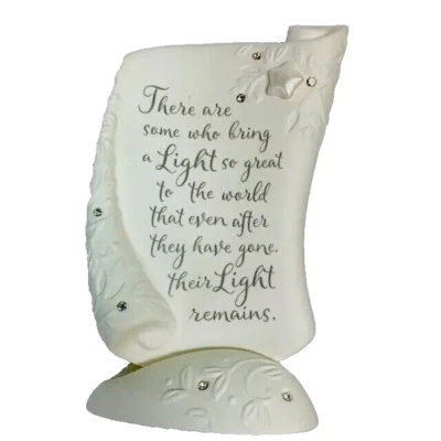 "Estatua de regalo Enesco celebración vida placa porcelana pergamino poema de simpatía de 5""" Foto 1 de 4