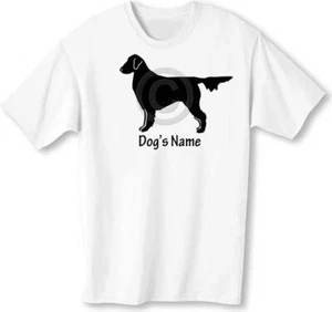 Flat Coated Retriever Dog Unisex T-shirt S- XL SALE with NAME - Picture 1 of 5