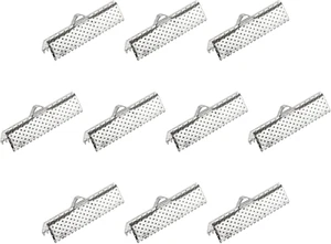 100Pcs Ribbon Crimp Clamp Ends, 25Mm Bookmark Pinch Cord End Clasps for DIY Craf - Picture 1 of 7