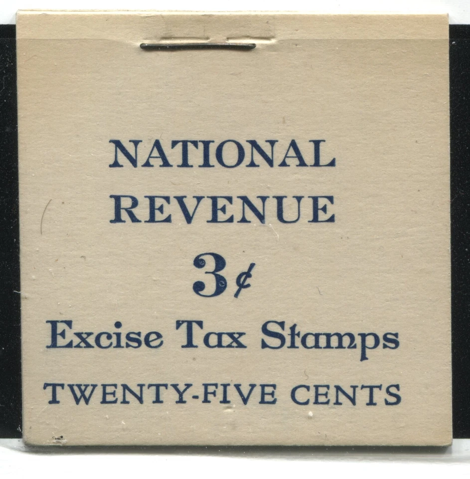 Excise Tax stamps 3 cents booklet pristine - Image 1 of 1