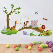 90*60cm Cartoon Cute Animals Removable Wall Decal Stickers Kids Baby Room Decor