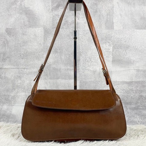 Borsa a tracolla Bottega Veneta con patta e cuciture in pelle marrone usata