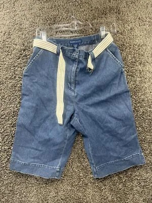 Karen Scott Women's Knee Length Denim Shorts Size 8 with Adjustable White Belt - Image 1 of 4
