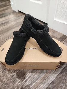 Land's End Chalet Shearling Shoe Black Sz 7.5 - Picture 1 of 6