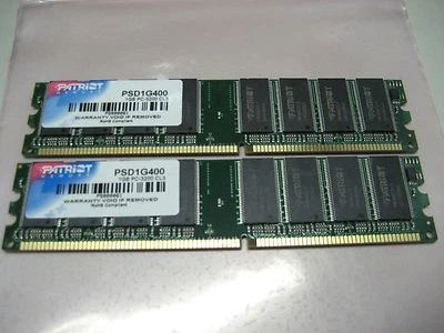  Patriot 2GB (2x1GB) PSD1G400 PC3200 (DDR-400) Desktop RAM.#R22 - Image 1 of 2