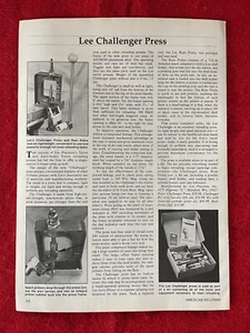 Lee Challenger Presse Magazin Artikel/Druck Anzeige Wiederladeausrüstung O-Presse - Bild 1 von 2