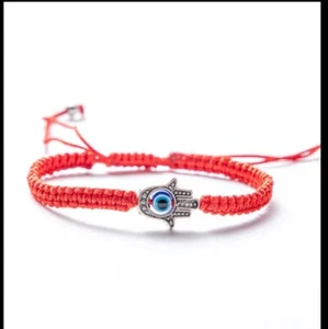 Bracciale Mano di Fatima  Portafortuna Braccialetto Rosso Uomo Donna  - Foto 1 di 2