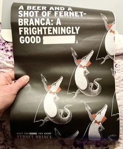 New Fernet Branca Halloween Poster Rare Italian Liquor Bar Decor Collectible Art - Picture 1 of 1