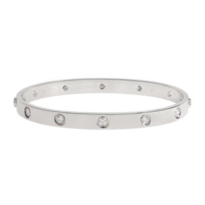 Brazalete Cartier Love 10 Diamantes Usado - Talla 19 Oro Blanco Foto 1 de 4