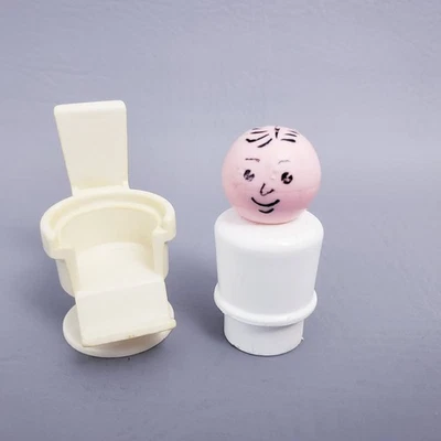 Vintage Fisher Price Little People #997 Barbeiro com Cadeira - Imagem 1 de 4