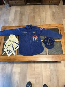 Vtg 60s Boy Scouts America Uniform Shirt caldwell ID with Patches - Picture 1 of 13