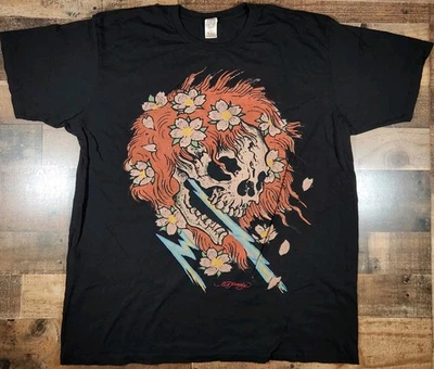 Ed Hardy Shirt Mens XXL Black Y2K Skull Lightning Tattoo Grunge Graphic - Image 1 of 4