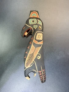 First Nations Westküste geschnitzte Zeder Rabe Sonne Plakette Squamish Nation - Bild 1 von 11