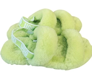 Sandalia Zapatilla de Lana UGG OH YEAH SLIDE Amarillo Neón NIÑOS EE. UU. Talla 3 - Imagen 1 de 9