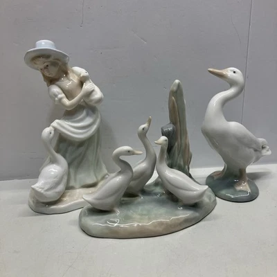 Lladro NAO 3 Geese Figurine Lot Of 3 Made in Spain 1970's Fulgencio Garcia - Image 1 of 4