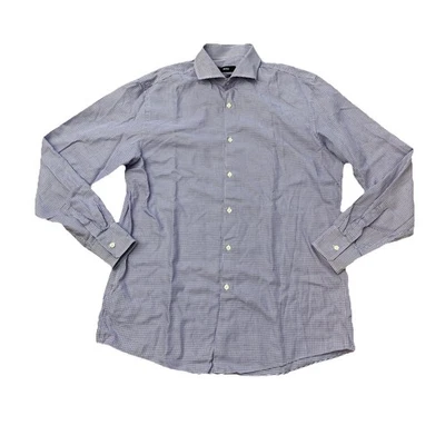 Hugo Boss Mens Sharp Fit Long Sleeve Button Up Shirt Sz 16.5 34/35 Purple - Image 1 of 4