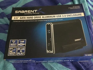 Sabrent USB 3.0 SATA 3.5-Inch Aluminum Hard Drive Enclosure (EC-3US35) - New! - Afbeelding 1 van 3