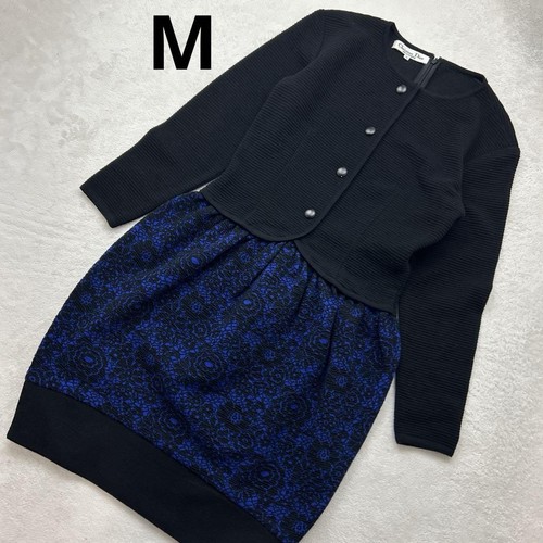 Autentico Christian Dior nero taglia M lunghezza ginocchio 88 cm manica lunga