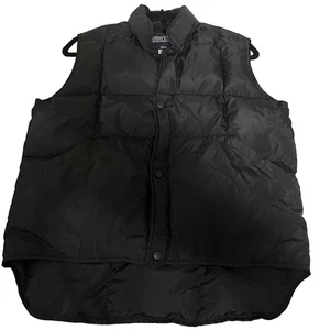 Lands End Puffer Vest Goose Down BOYS 11/12 Black Snaps Insulated Lightweight - Picture 1 of 12