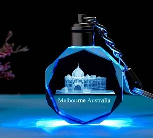 Melbourne Federation Street Station 3D Light Crystal Keychain Souvenir 3*3*1.2cm - Bild 1 von 2
